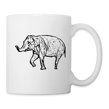 Éléphant noir - Mug blanc - blanc - Droite