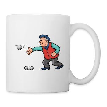 Franzose spielt Petanque für einen Petanque - Tasse - Weiß - Rechts