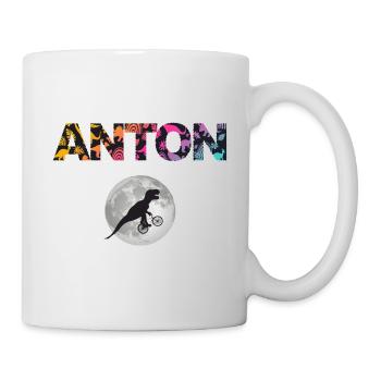 ANTON - Beau prénom de garçon avec dinosaure - Mug blanc - blanc - Droite