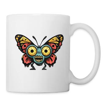 Schmetterling Halloween Lustig Zombie - Tasse - Weiß - Rechts