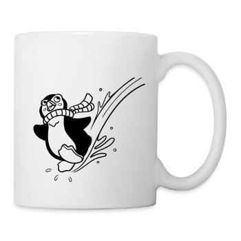 Pinguin-Spaß zum Ausmalen für Kinderbekleidung - Tasse - Weiß - Rechts