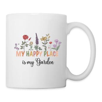 Mon endroit heureux, c’est mon jardin - Mug blanc - blanc - Droite