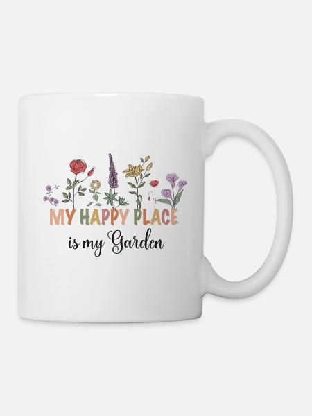 My happy place is my Garden - Tasse - Weiß