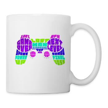 "Gamer Typo Controller" - Tasse - Weiß - Rechts