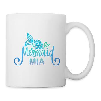 Namensshirt Mia mit Meerjungfrau - Tasse - Weiß - Rechts