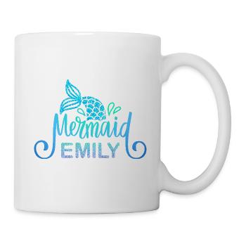 Name shirt Emily with mermaid - Mug - white - Right