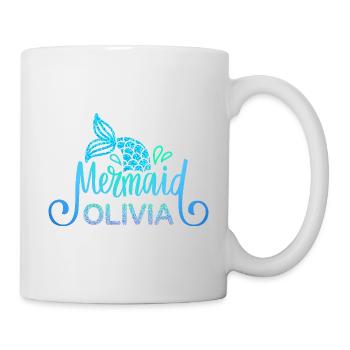 Name shirt Olivia with mermaid - Mug - white - Right