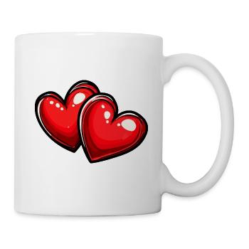 Cœurs Amour - Mug blanc - blanc - Droite