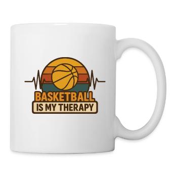 Basketball Meine Therapie Retro Basketball Humor Sport - Tasse - Weiß - Rechts