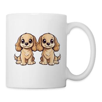 Cocker Spaniel Hund Comic - Tasse - Weiß - Rechts