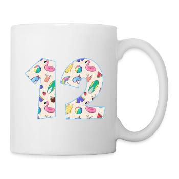 VACANCES NUMÉRO 12 ANNÉES ÉTÉ 12ÈME ANNIVERSAIRE - Mug blanc - blanc - Droite
