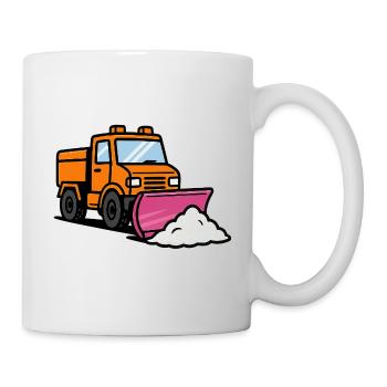 Lustiger Schneepflug mit Schneeschieber - Tasse - Weiß - Rechts