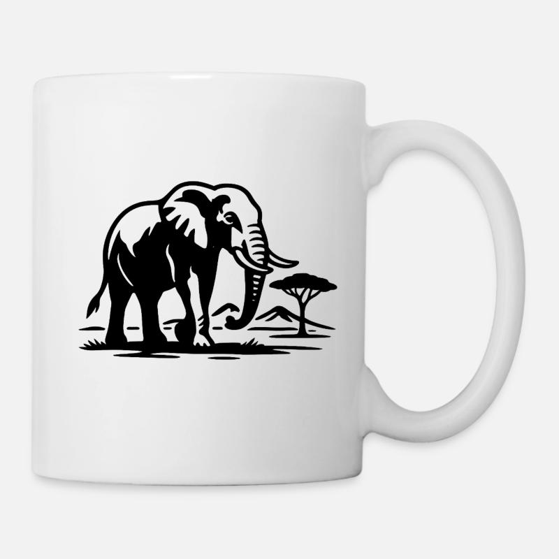 Elephant Silhouette Savannah - Mug - white