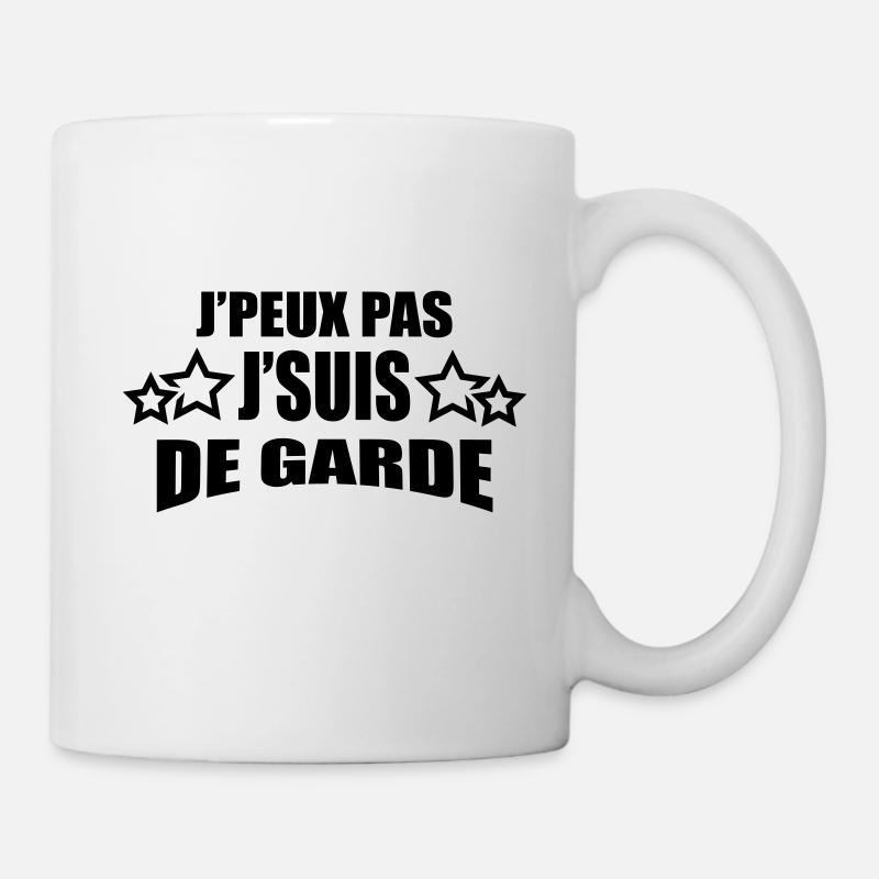 j'peux pas j'suis de garde - Mug blanc - blanc