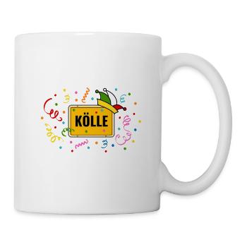 Kölle Karneval Ortsschild Fasching Narrenkappe - Tasse - Weiß - Rechts