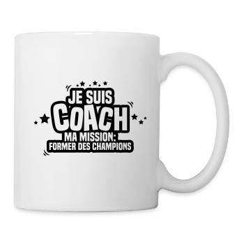 je suis coach ma mission former des champions - Mug blanc - blanc - Droite
