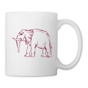 Elefant - Tasse - Weiß - Rechts