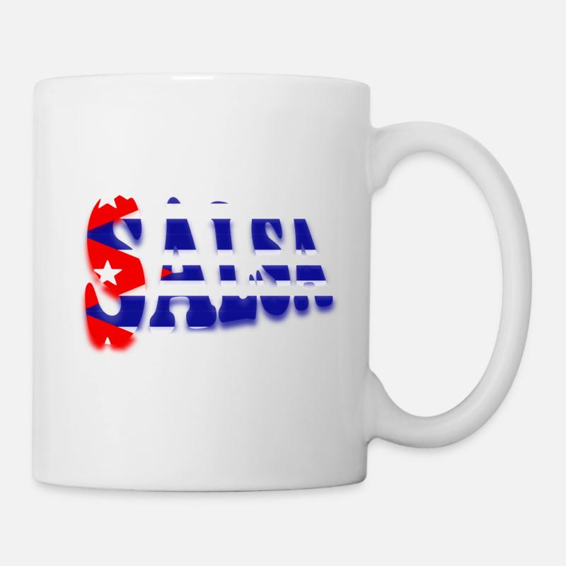 Drapeau Salsa Cuba - Mug blanc - blanc