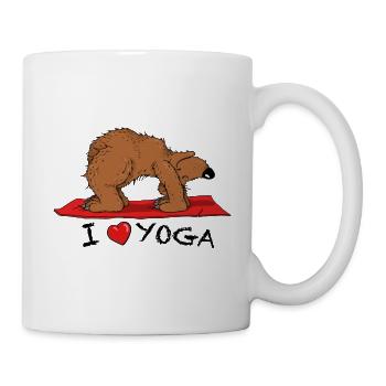 Der Yoga Bär aus dem Yoga Zoo liebt Yoga - Tasse - Weiß - Rechts