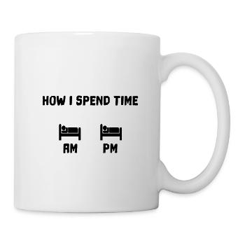 Schlafen Schlafmütze Bett Lustig Geschenk Idee - Tasse - Weiß - Rechts