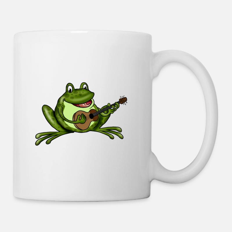 Frosch mit Gitarre - Tasse - Weiß