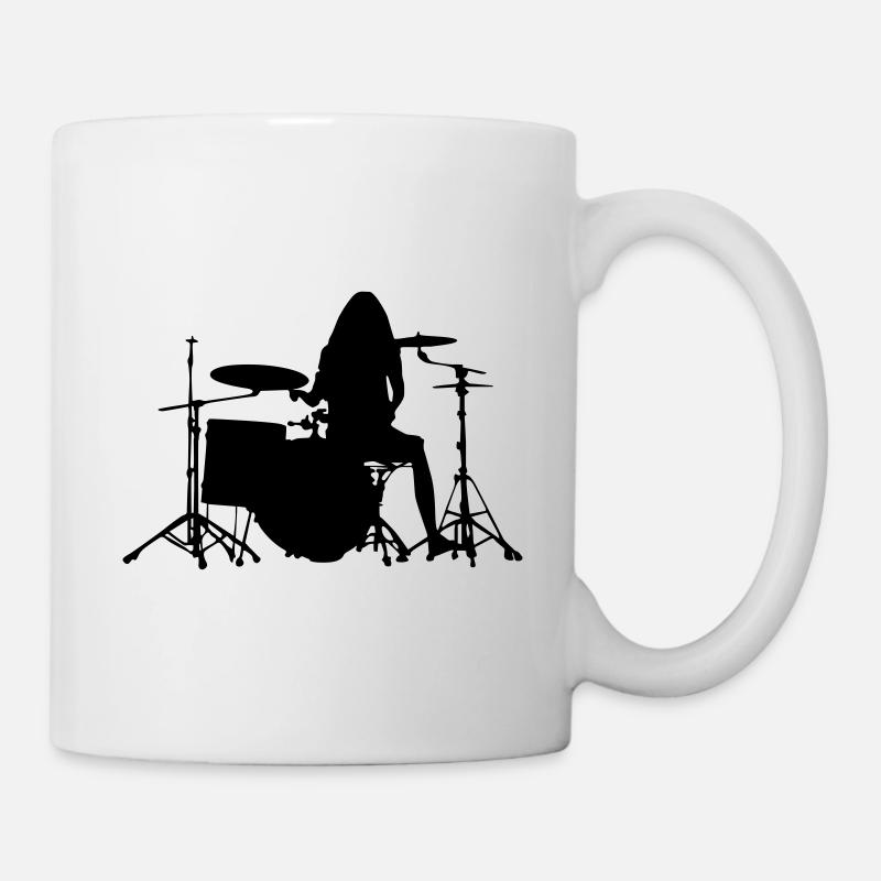 Musicien batteur - Mug blanc - blanc