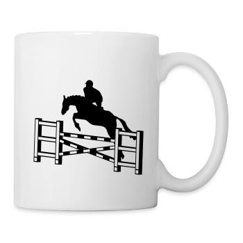 Pferd springend Hindernisses_c1 - Tasse - Weiß - Rechts