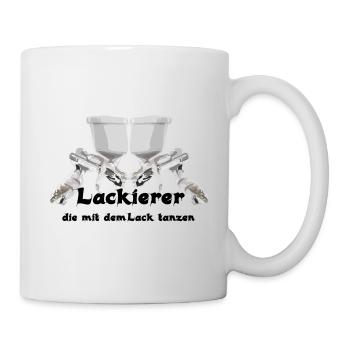 Lackierer tanzen und zelebrieren - Tasse - Weiß - Rechts