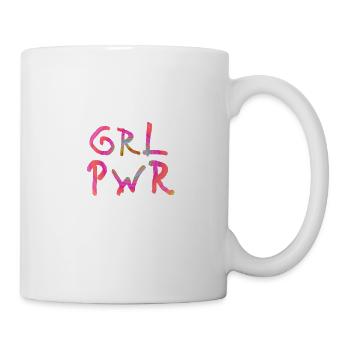 GRL PWR. Girl Power. Individuelles Design - Tasse - Weiß - Rechts