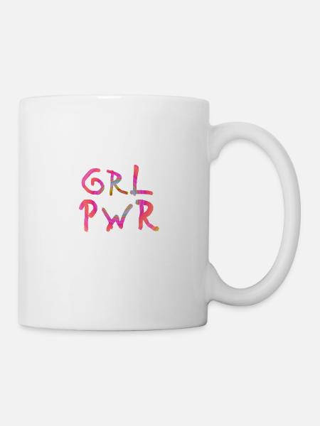 GRL PWR. Girl Power. Individuelles Design - Tasse - Weiß
