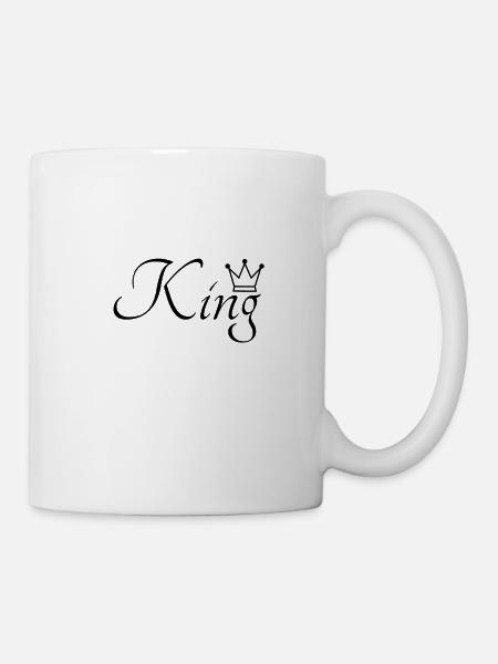 Couronne roi design noir - Mug blanc - blanc