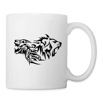 Tribal Lion Tattoo Zeichnung 1 29 - Tasse - Weiß - Rechts