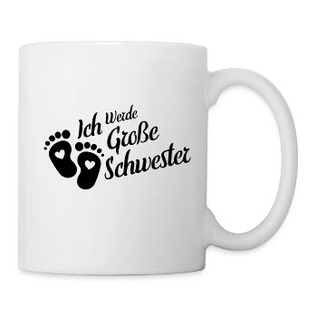 Ich werde grosse Schwester Herz - Tasse - Weiß - Rechts