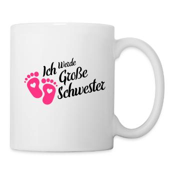 Ich werde grosse Schwester Herz Babyfüße - Tasse - Weiß - Rechts