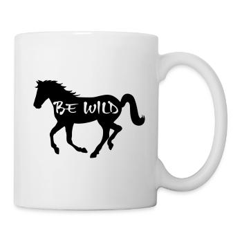 Cheval Be Wild Reiterin cheval équitation cadeau - Mug blanc - blanc - Droite