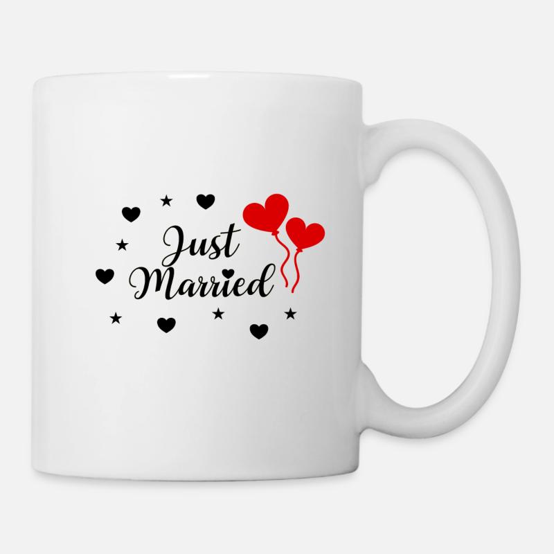 Conception de couple de mariage élégant juste marié - Mug blanc - blanc