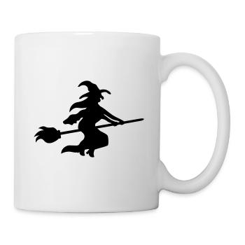 Witch on broom - Halloween - Mug - white - Right