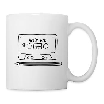 80s kid cassette and pen - Mug - white - Right