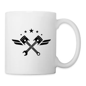 Clés à piston croisées avec des ailes et des étoiles - Mug blanc - blanc - Droite