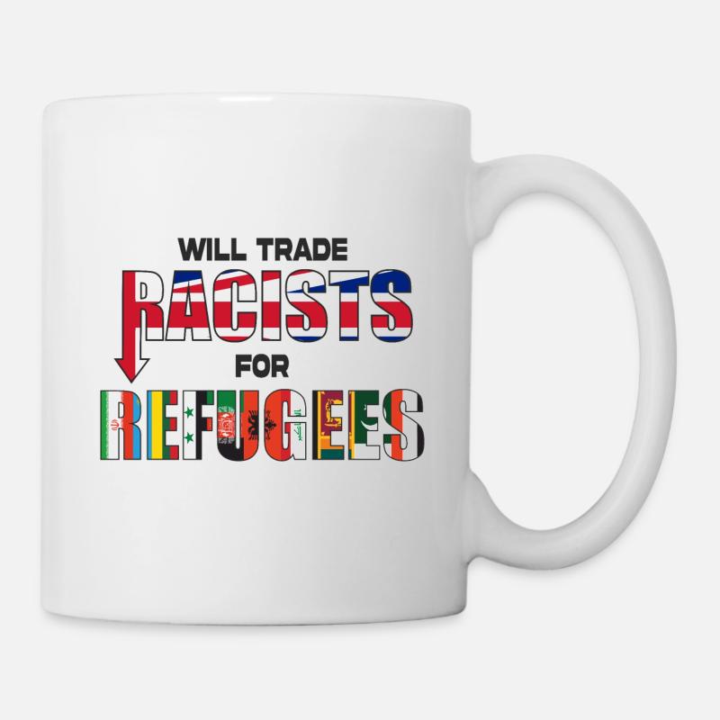 Va-t-on échanger des racistes contre des réfugiés - Mug blanc - blanc