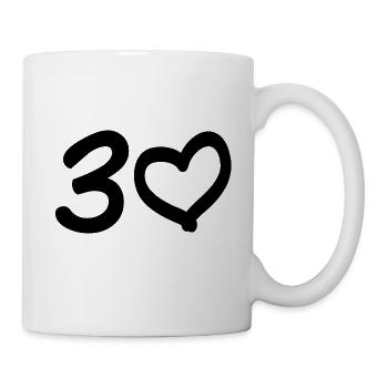 30 ans de cadeau de coeur d'anniversaire - Mug blanc - blanc - Droite