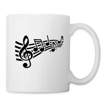 Clé de partition Musique Note Symboles musicaux - Mug blanc - blanc - Droite