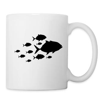 fish piranha silhouette fish - Mug - white - Right