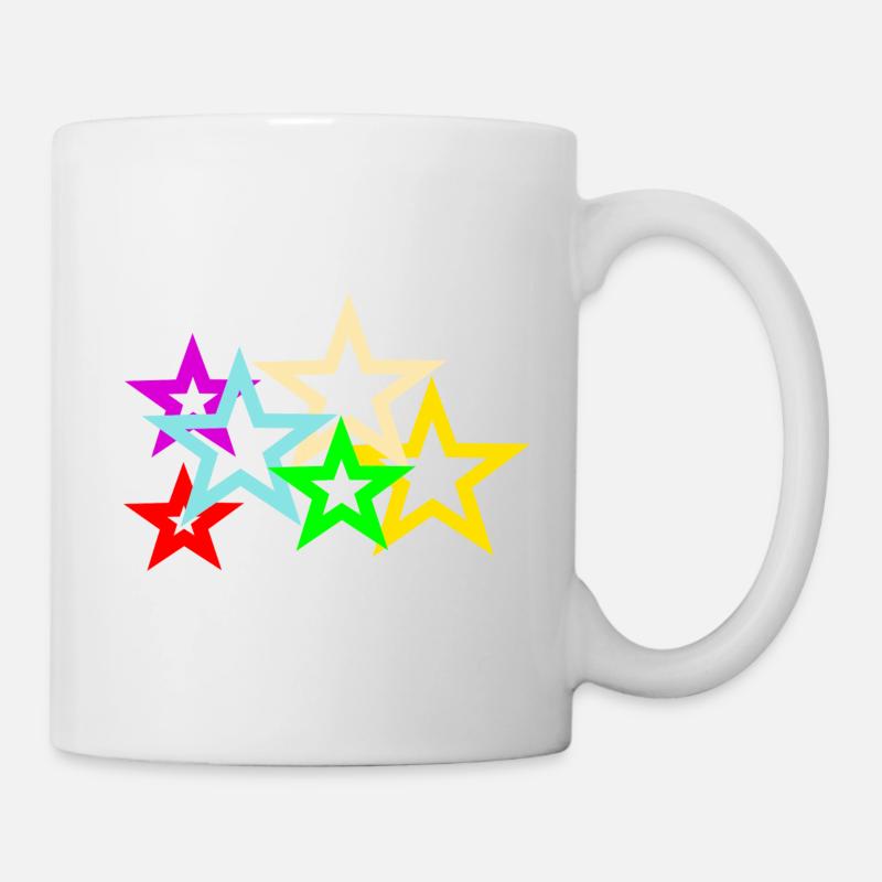 bunte Sterne - Tasse - Weiß