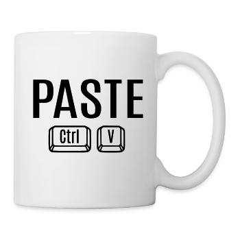 Papa Mama Kind Baby Geburt Geschenkidee Copy Paste - Tasse - Weiß - Rechts