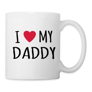père bébé papa fils fille enfant I love my daddy - Mug blanc - blanc - Droite