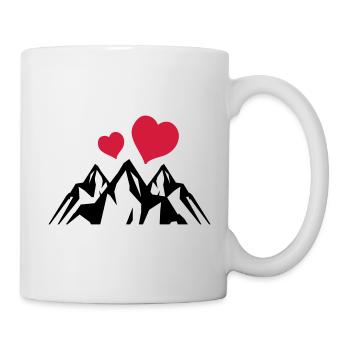 Berge herz symbol mountains - Tasse - Weiß - Rechts