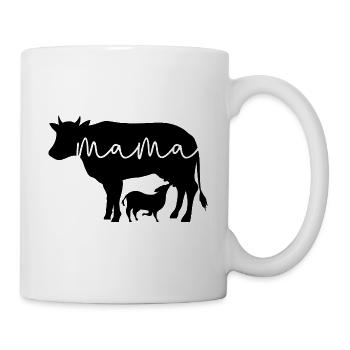 Mère-Vache Avec veau Belles vaches Femmes Paysanne - Mug blanc - blanc - Droite