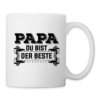 Papa du bist der Beste Vater Dad Daddy - Tasse - Weiß - Rechts