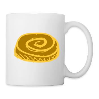 Eine leckere Nussschnecke essen - Tasse - Weiß - Rechts